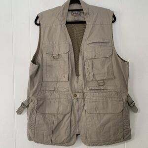 Cabela's Safari Vest Mens Large Hunting Fishing Photography Outdoor Khaki
